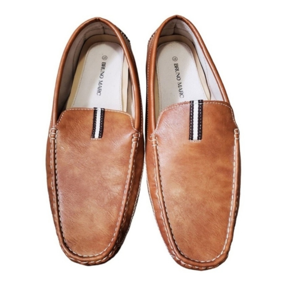 NWOT Men's US Size 15 Moccasins Loafers Classic Slip on Lightweight Shoes Brown
